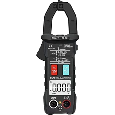 Image of BSIDE DC AC Clamp Meter 600A True RMS Auto Ranging 6000 Counts Multimeter Inrush Current Capacitance Temperature Live Check Voltage Tester with Flashlight