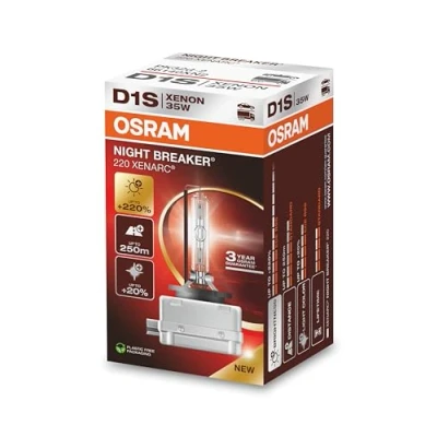 Image of OSRAM XENARC NIGHT BREAKER 220, D1S, +220% more brightness, xenon headlight lamp, 66140XN2, Folding Box (1 lamp)