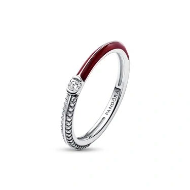 Image of Pandora Me Red Crystal Dual Ring 52