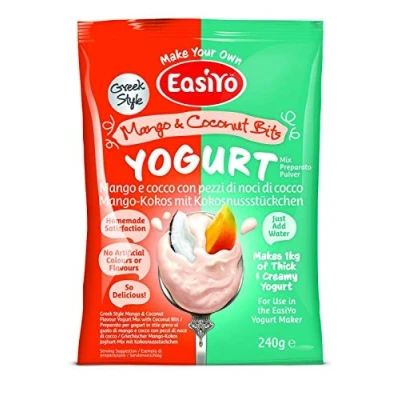 Image of Easiyo Greek Mango &amp; Coconut Flavoured Yogurt Sachet 240g Makes 1 Litre Home Made Yoghurt Homemade