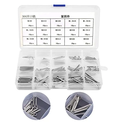 Image of 150pcs Stainless Cotter Pins Split Assorted 15 Kinds M1 M3 Smooth Kit Fasteners for Mechanics