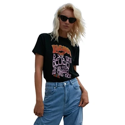 Image of Trendyol Women Regular Basic Crew Neck Knit T Shirt Black