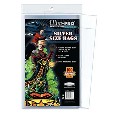 Image of Ultra Pro 81976 Silver Size 7 1/4&quot; X 10 1/2&quot; Comic Bags (100)