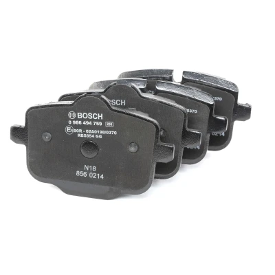 Image of 34208093728, 34212284389, 34212284390, 34212284466, 34212449304 Brake pad set BOSCH 0 986 494 759 Low Metallic with anti squeak plate BMW: 5 Touring