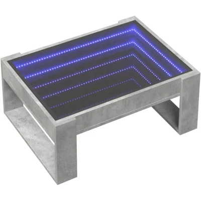 Image of vidaXL Coffee Table with Infinity LED Concrete Grey 70x53x30 cm