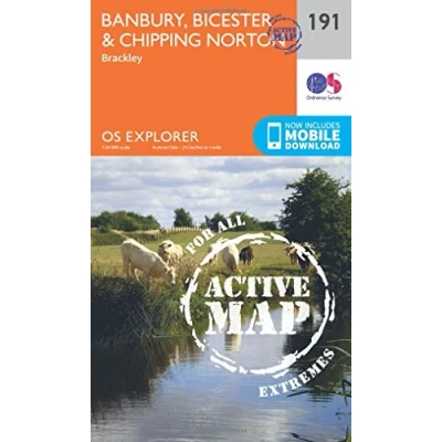Image of Banbury, Bicester &amp; Chipping Norton Map Weatherproof Brackley Ordnance Survey OS Explorer Active 191 England Walks Hiking Maps Adventure