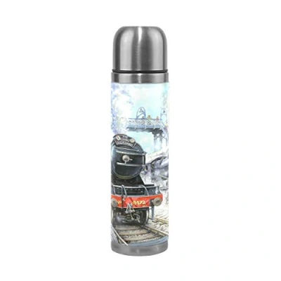 Image of Eslifey Steam Trains Leak Proof Water Bottle Insulated Double Vacuum Stainless Steel Thermos 500ML