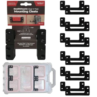 Image of StealthMounts Packout Mounting Cleats (12 Pack) Tool Box Storage System Mount Anywhere Compatible with Milwaukee (Black) (OM CL BLK 12)