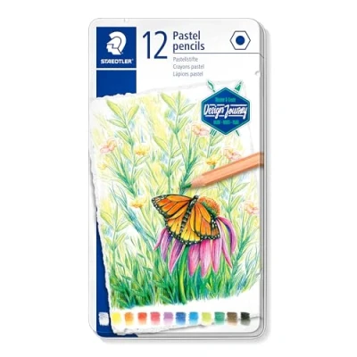 Image of STAEDTLER 146P M12 Design Journey Pastel Colouring Pencils Assorted Colours (Tin of 12)