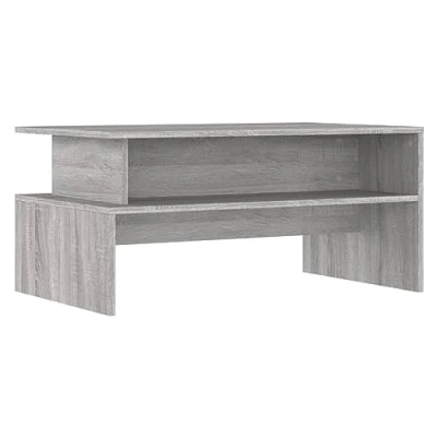 Image of vidaXL Grey Sonoma Coffee Table Modern Style Living Room Furniture Engineered Wood Spacious Storage Space Sturdy Sofa