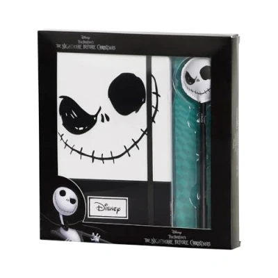 Image of Nightmare Before Christmas Face Gift Box with Diary and Fashion Ballpoint Pen, Black, 22.1 x 23.8 cm