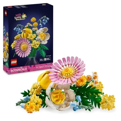Image of LEGO Botanicals Petite Sunny Bouquet Faux Flowers Building Set incl. Artificial Bluebells, Daisies, Tulips &amp; More Nature Toy for 9+ Year Old Girls Teens Birthday Gift Idea 10347