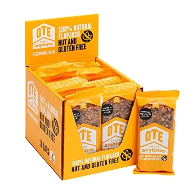 Image of OTE Anytime Bars Energy for Cycling Nutrition Nut Free Snacks Running Endurance Flapjack Box of 16 x 62g (Banana)