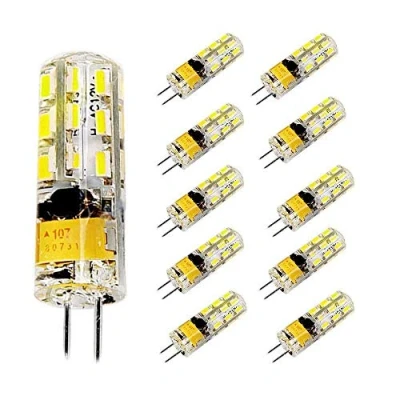 Image of POCKETMAN 10 Pack 2 Watt AC/DC 12V G4 LED Lighting Bulbs, Equivalent to 20W Halogen Track Bulb,6000k Cold Light