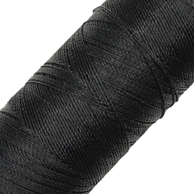 Image of LINHASITA Waxed Thread 100gr / 360 Metres 0.5 mm Thick Polyester Macrame 30 Colours Black