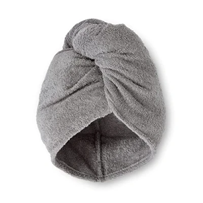 Image of Catherine Lansfield Quick Dry Cotton Turbie Head Towel Grey