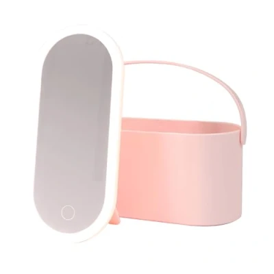 Image of Bauer Cosmetic Case with Mirror Pink
