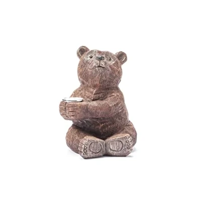 Image of HH Home Hut Solar Bear Statue Garden Ornaments Outdoor Decorations, Figurine Powered LED Lights Decor for Patio, Balcony, Lawn Housewarming Gifts
