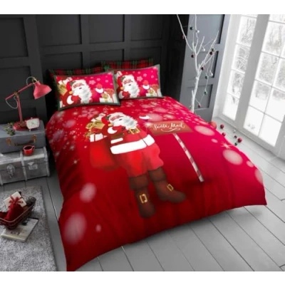 Image of GC GAVENO CAVAILIA Christmas Duvet Cover Xmas Santa Bedding Double Bed Set With Pillowcases Poly Cotton (200x200 cm) Soft Easy Care Linen Gift For Lovers