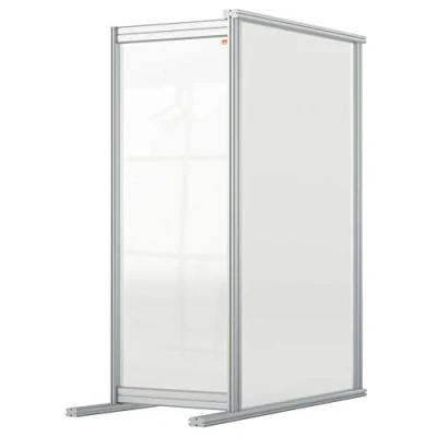 Image of Nobo Clear Acrylic Desk Divider, 1.4 m High, Free Standing Screen System, Premium Plus, 400 x 1000 mm, 1915499