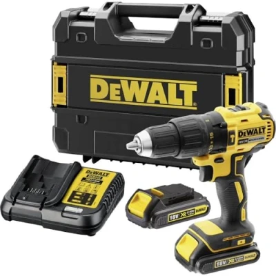 Image of DEWALT DCD778S2T 18 V, 1.5 Ah Hammer Drill/Impact Wrench (Brushless, Robust Keyless Chuck, Integrated LED Light, Includes 2 Li ion Batteries, System Quick Charger and T STAK Box)