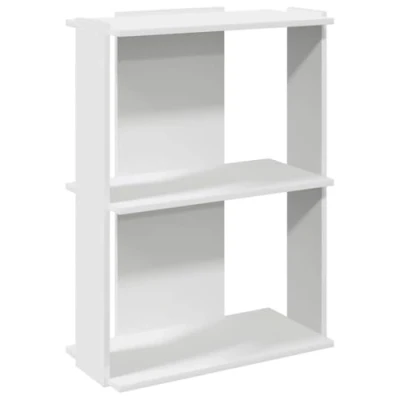 Image of vidaXL 3 Tier Bookcase White Engineered Wood 60x30x80 cm Modern Freestanding Bookshelf Display Shelf for Living Room/Office