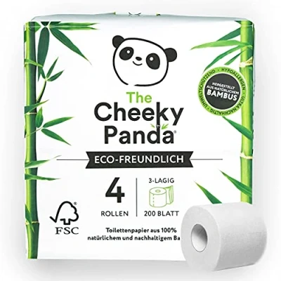 Image of The Cheeky Panda Limited Plastic Free Toilet Paper 4 Rolls 480g