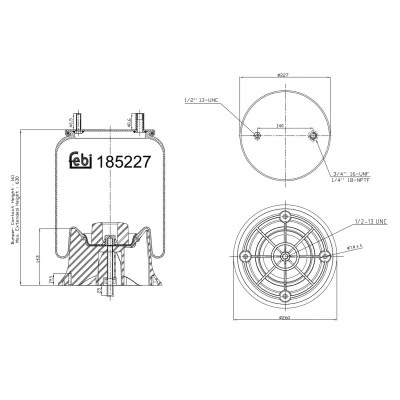 Image of 90557112 Boot, air suspension FEBI BILSTEIN 185227 Rear Axle