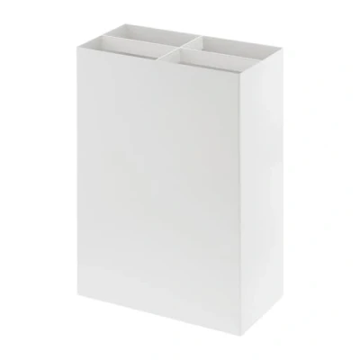 Image of Yamazaki 3451 SMART Umbrella Stand, White, Steel/Polypropylene, Minimalist Design, 23.5 x 12 36 cm (LxWxH)