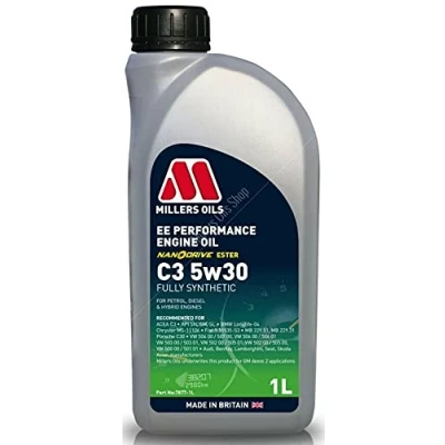 Image of Millers Oils EE Performance 5w30 C3 Fully Synthetic Engine Oil, 507.00 LL04 229.51, 1 Litre