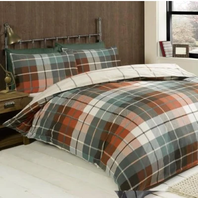 Image of Rapport Home Lomond 100% Brushed Cotton Duvet Cover Set, Terracotta, King