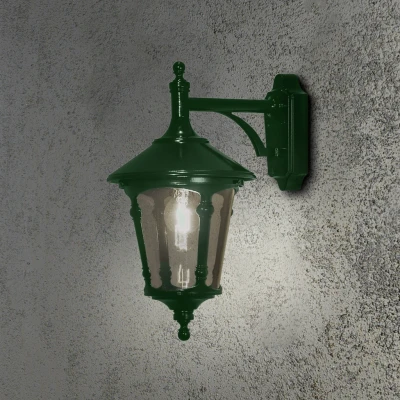 Image of Virgo Outdoor Classic Lantern Green Wall Light, IP23