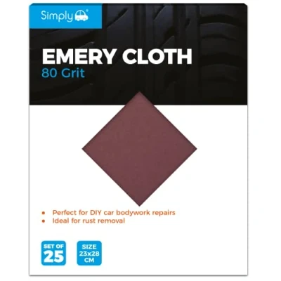 Image of 7x Simply Pack of 25 80 Grit Emery Cloth EMC80