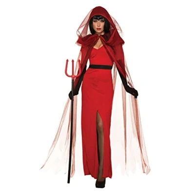 Image of Bristol Novelty 301620S Crimson Demoness Costume Adult Fancy Dress, Women, Red, Small UK 10 12