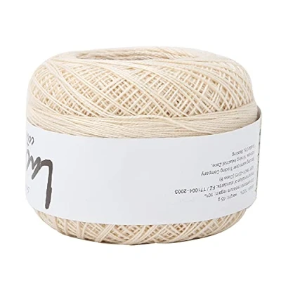 Image of Popular Cotton Yarn Crochet Lace Line Hand Knitting Yarns Embroidery Craft Fine Summer Silk Light Thin (6603 Milk White)