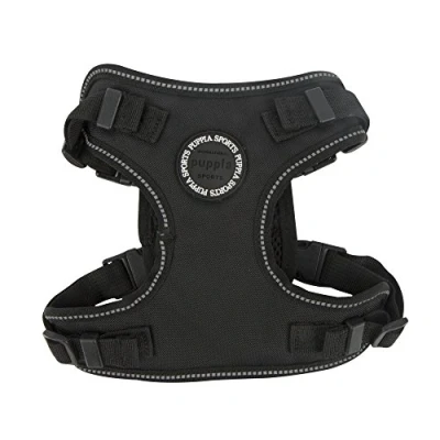 Image of Puppia PLRA HF9323 BK L Black Trek Safety Harness F Pet Vest Harnesses, LARGE