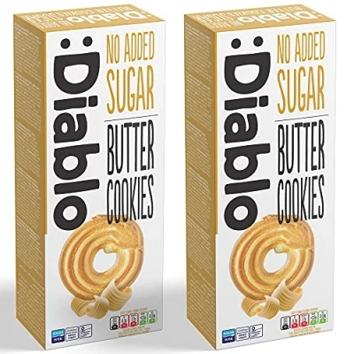 Image of Diablo Butter Cookies No Added Sugar Sweetened with Maltitol 135g (Pack oF 2)