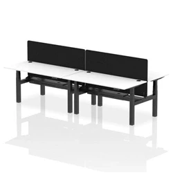 Image of Air B2B 1600x800mm Adjustable 4P Bench Desk CP White/Black + Screen