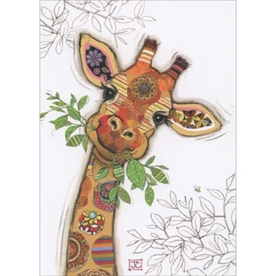 Image of Bug Art Blank Greeting Card Gina Giraffe