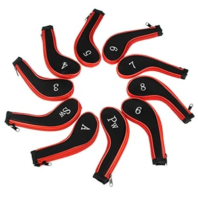 Image of Golf Club Head Covers,Zipper Headcovers For Clubs Iron Covers With Interchangeable Number Tag Waterproof 10Pcs Fit Taylormade M1 Callaway Titleist AP2 Ping G Cobra PXG 0311 / 0311T Etc Set