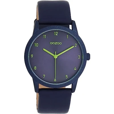 Image of Oozoo Timepieces Women&#039;s Watch with Leather Strap Modern for Women Elegant Analogue in Round (38 mm Case), dark blue