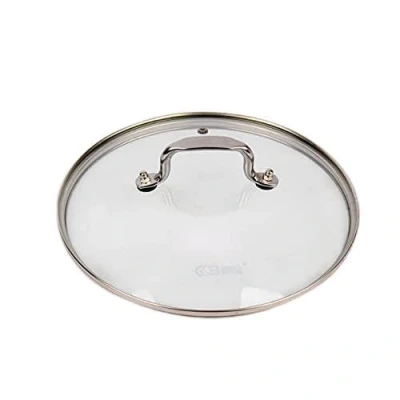 Image of BoBoHome Tempered Glass Vented Pan Lid Saucepans, Wok,Glass Transparent Stainless Steel Rim &amp; Handle 20Cm