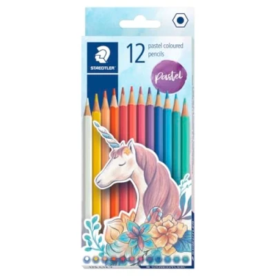 Image of STAEDTLER 175 C12 Y Wood Free Coloured Pencils Pastel Colours (Box of 12)