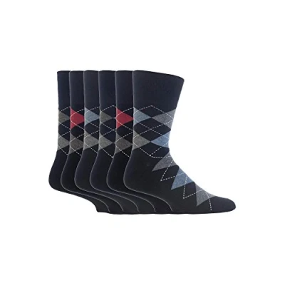 Image of 6 Pairs Mens Bigfoot Gentle Grip Socks UK 12 14 (6 X RJ39BF)