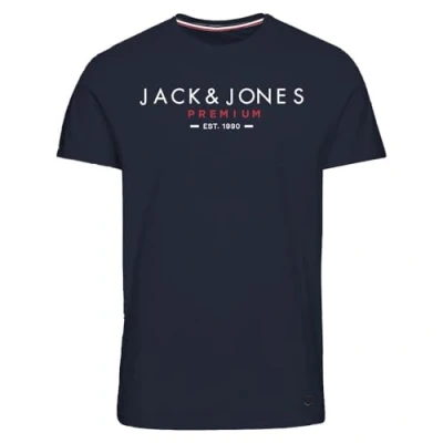Image of JACK &amp; JONES Men&#039;s Jprbluclub Tee Ss Crew Bmuss24 T Shirt, Blazer Navy, XS