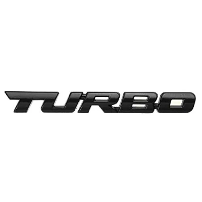 Image of C FUNN Turbo 3D Metal Car Decals Lettering Badge Sticker for Auto Body Rear Tailgate Black