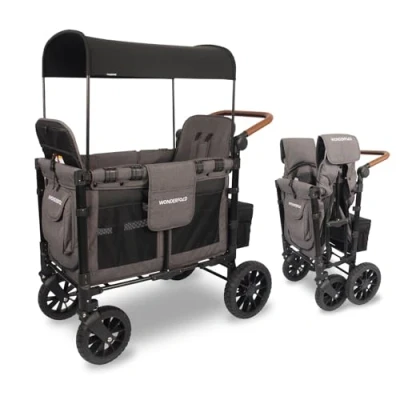 Image of WonderFold W2 Luxe Stroller Wagon Charcoal Grey