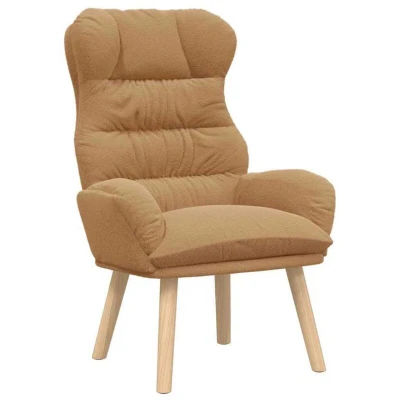 Image of vidaXL Relaxing Chair Beige Curly Wool like Fabric