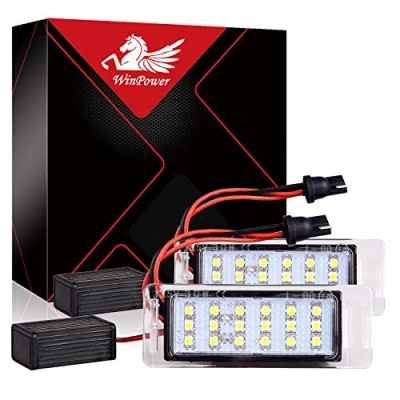 Image of WinPower LED License Plate Light Bulb Rear Number lights Lamps SMD 6000K White Error Free Lamps, 2 Pieces