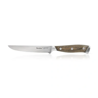 Image of Metaltex Heritage Professional Table Knife 25cm Sharp Blade, Stainless Steel Meat Ergonomic Wooden Handle &amp; Pointed Tip for Precision Cutting, Carving Effortless Slicing